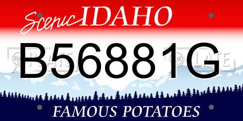 B56881G Idaho License Plate