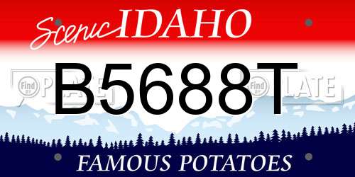 B5688T Idaho License Plate