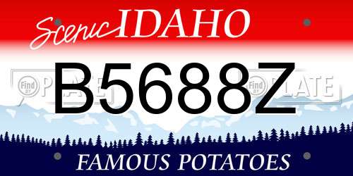 B5688Z Idaho License Plate