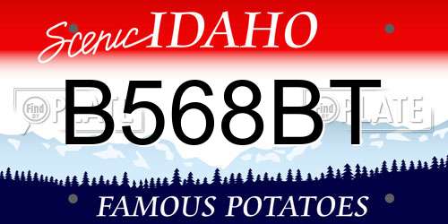 B568BT Idaho License Plate