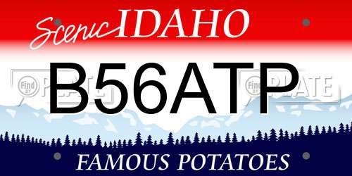 B56ATP Idaho License Plate