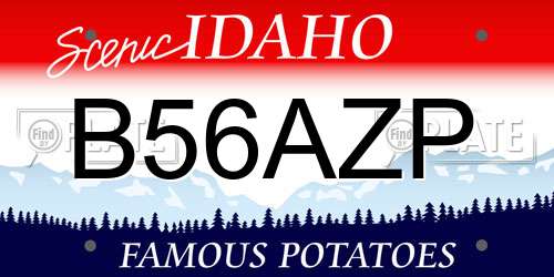 B56AZP Idaho License Plate