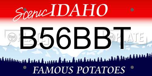 B56BBT Idaho License Plate