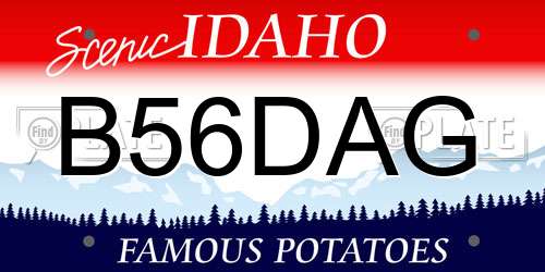 B56DAG Idaho License Plate