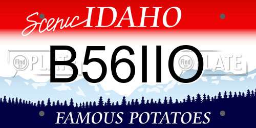 B56IIO Idaho License Plate