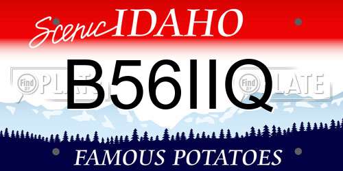 B56IIQ Idaho License Plate
