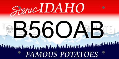 B56OAB Idaho License Plate