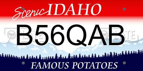 B56QAB Idaho License Plate