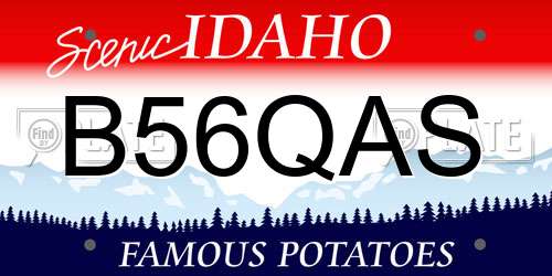 B56QAS Idaho License Plate