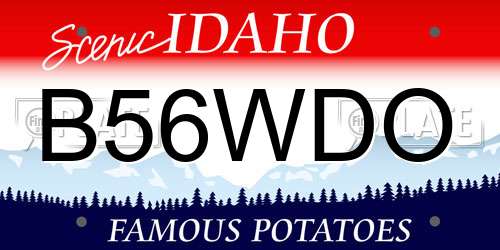 B56WDO Idaho License Plate