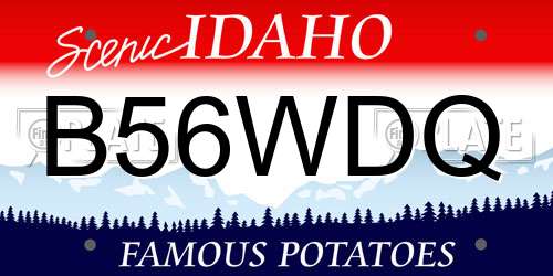 B56WDQ Idaho License Plate