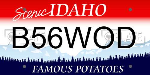 B56WOD Idaho License Plate