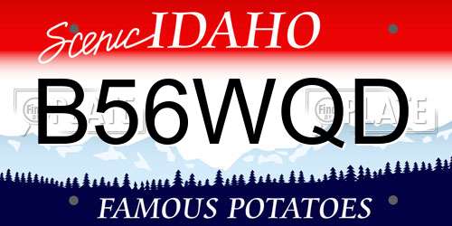 B56WQD Idaho License Plate
