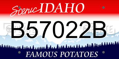 B57022B Idaho License Plate