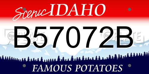 B57072B Idaho License Plate