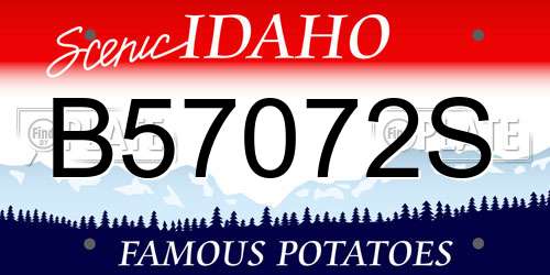 B57072S Idaho License Plate