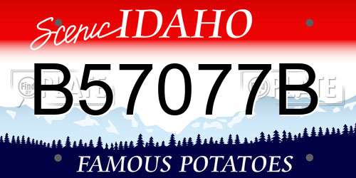 B57077B Idaho License Plate