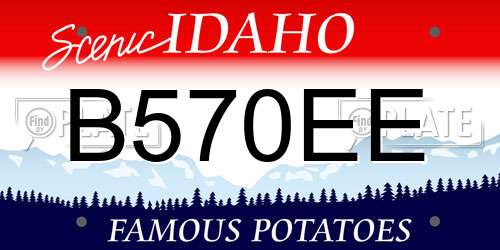 B570EE Idaho License Plate