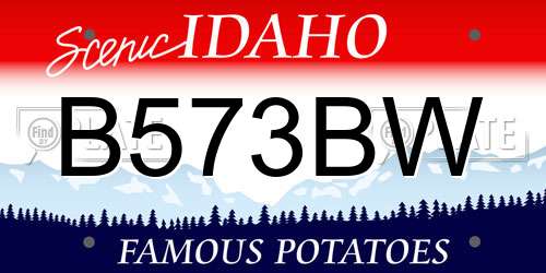 B573BW Idaho License Plate
