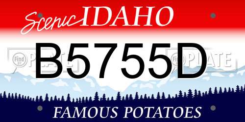 B5755D Idaho License Plate