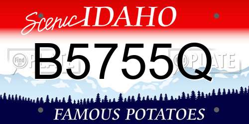B5755Q Idaho License Plate