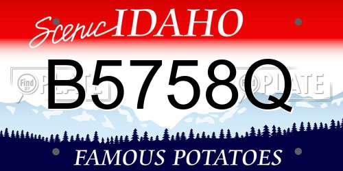 B5758Q Idaho License Plate