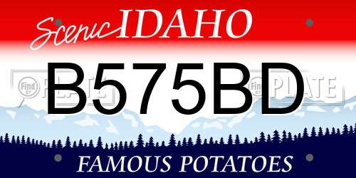 B575BD Idaho License Plate