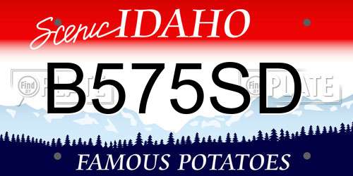 B575SD Idaho License Plate