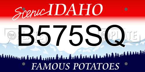 B575SQ Idaho License Plate