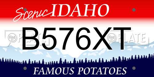 B576XT Idaho License Plate