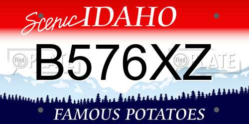 B576XZ Idaho License Plate