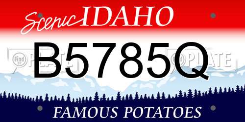 B5785Q Idaho License Plate