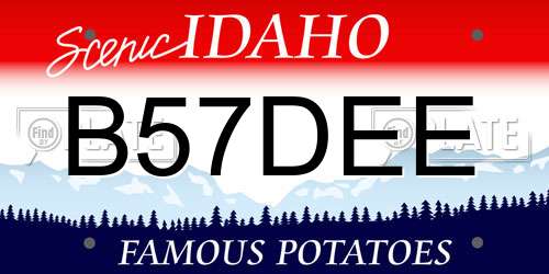 B57DEE Idaho License Plate
