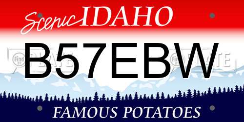 B57EBW Idaho License Plate