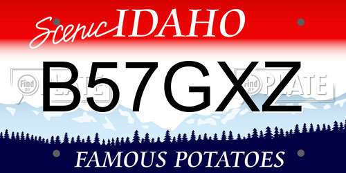 B57GXZ Idaho License Plate