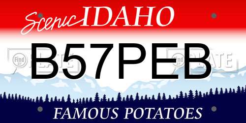 B57PEB Idaho License Plate