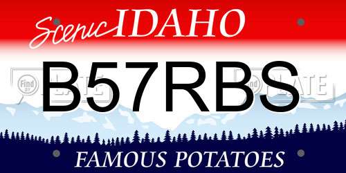 B57RBS Idaho License Plate