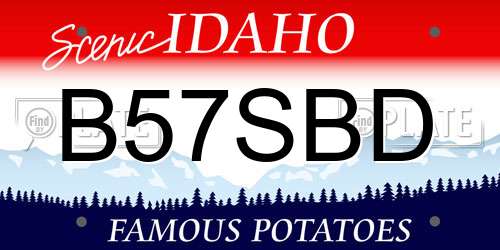 B57SBD Idaho License Plate