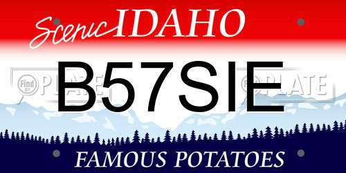 B57SIE Idaho License Plate