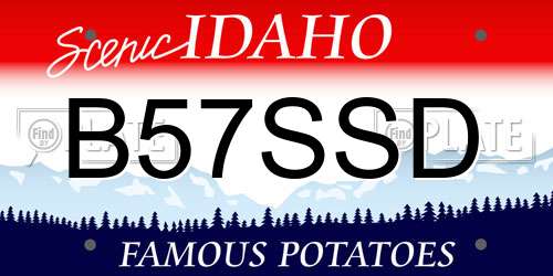 B57SSD Idaho License Plate