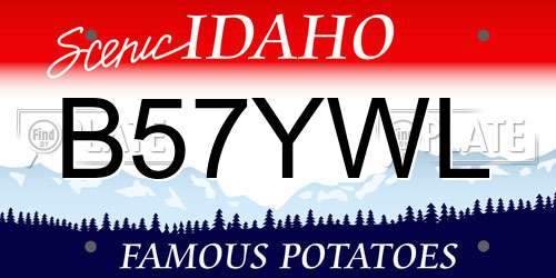 B57YWL Idaho License Plate