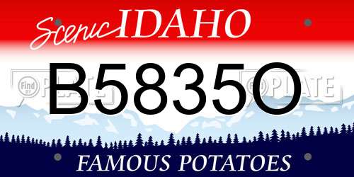B5835O Idaho License Plate