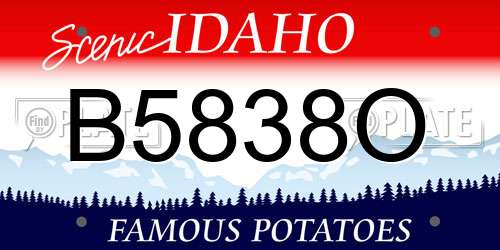 B5838O Idaho License Plate