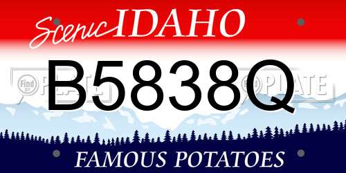 B5838Q Idaho License Plate