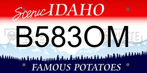 B583OM Idaho License Plate