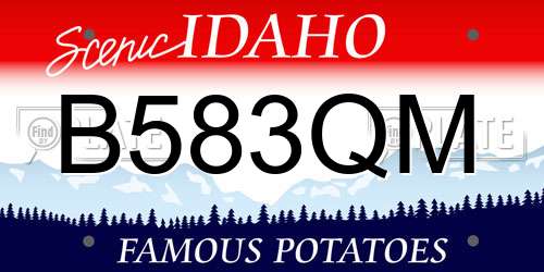 B583QM Idaho License Plate
