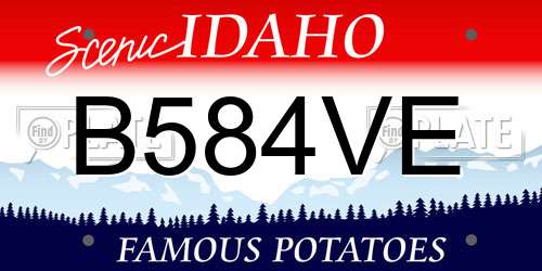 B584VE Idaho License Plate