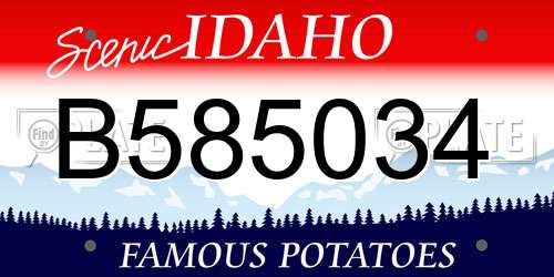 B585034 Idaho License Plate