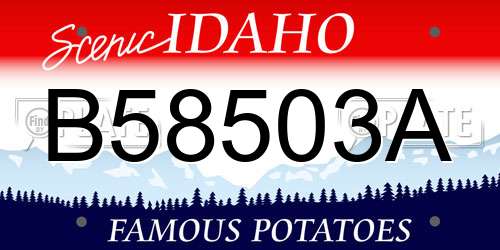 B58503A Idaho License Plate