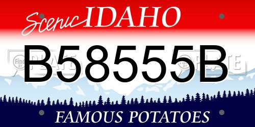 B58555B Idaho License Plate